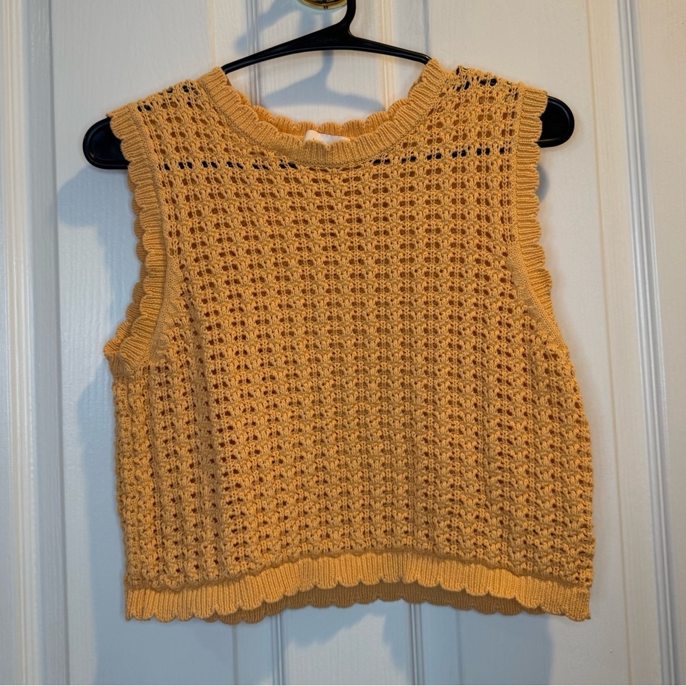 Hersy Orange Open Knit Crop Top Size M